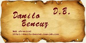 Danilo Bencuz vizit kartica